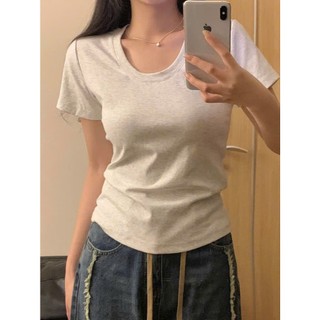 Áo Croptop Babytee Tay Ngắn Ôm Body Cổ Thuyền Nữ
