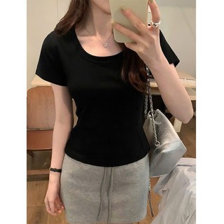 Áo Kiểu Croptop Cổ Tròn Rộng Dáng Ôm Body Dành cho Nữ