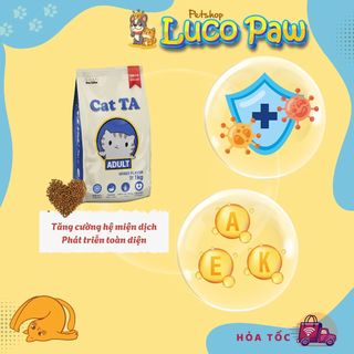 Thức ăn hạt Cat TA (1kg ) cho Mèo trưởng thành, công nghệ Hàn Quốc, Gà Tây Cá Ngừ (Luco Paw Petshop)