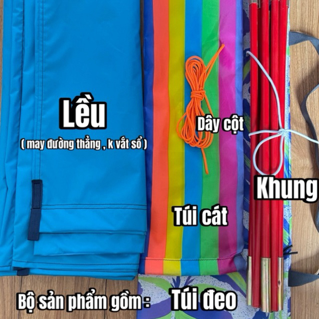 Lều bay che nắng tắm biển gấp gọn loại ĐẶC BIỆT , trơn / mix màu / in cánh (Huy Phạm)