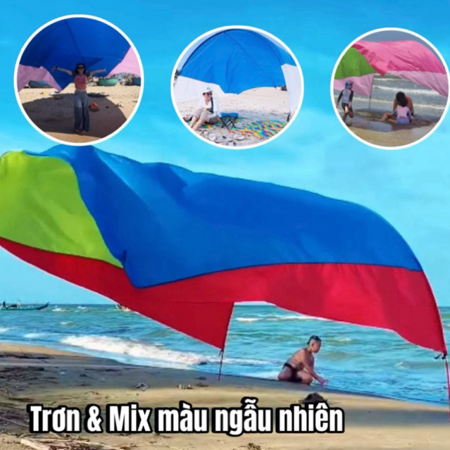 Lều bay che nắng tắm biển gấp gọn loại ĐẶC BIỆT , trơn / mix màu / in cánh (Huy Phạm)
