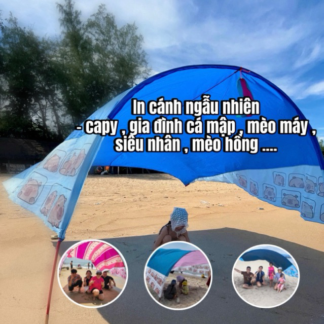 Lều bay che nắng tắm biển gấp gọn loại ĐẶC BIỆT , trơn / mix màu / in cánh (Huy Phạm)