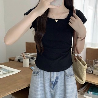 Áo babytee Croptop nữ kiểu Cổ Tròn trơn nhiều màu cotton
