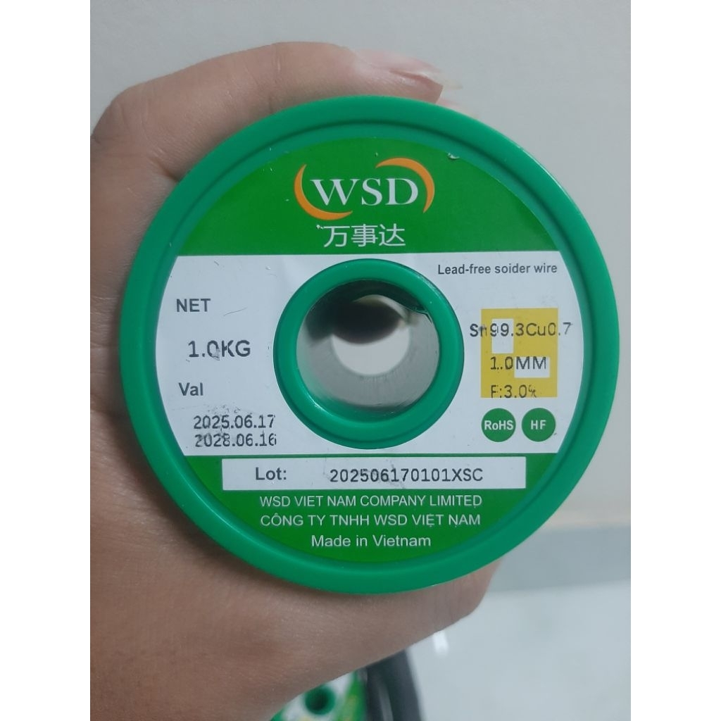 Thiếc hàn không chì 99.3Sn 0.7Cu siêu nhẹ lửa, không độc hại, điểm