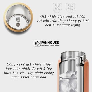 Bình giữ nhiệt TYESO PICKLEBALL  bình nước giữ nhiệt thể thao Fan House 900ml, inox 304 cao cấp