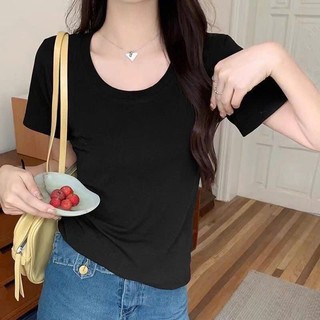 Áo Kiểu Croptop Cổ Tròn Rộng Dáng Ôm Body Dành cho Nữ