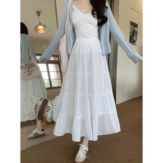 Chân Váy Midi Chất Voan Tơ Dáng Dài Thiết Kế 4 Tầng Bồng Bềnh Dành Cho Nữ