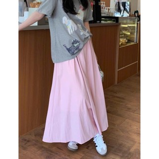 Chân Váy Midi Dáng Dài Chữ A Tiểu Thư Cạp Cao Chun Eo Nữ