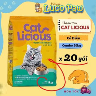 Cat Licious ( Combo 1kg x 20 gói ) Vị Cá Biển - Hạt khô dành cho mèo trưởng thành Luco Paw Petshop