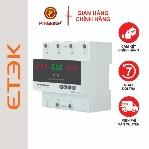 Hộp ATS Chuyển Mạch 2 Nguồn Tự Động 63A 2P EKATS7- 63VA-2063A | Bảo ...