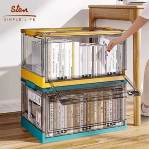 STON Hộp Đựng Đồ Gấp Gọn Trong Suốt Đồ Xếp Chồng hộp đựng quần áo hộp nhựa đựng đồ Có Bánh Xe