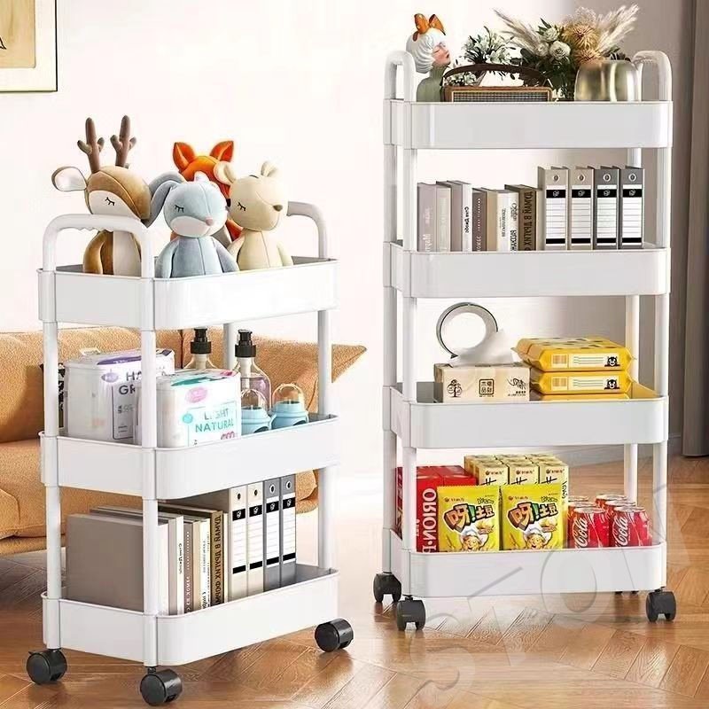 STON Xe Đẩy Sức chứa lớn Kệ đựng có bánh xe Kệ xe đẩy Đựng Đồ Đa Năng có tay vịn Kệ nhựa phòng tắm Xe Đẩy Spa 25cm