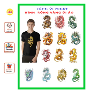 PANT ART RỒNG VÀNG may mắn ủi áo tại nhà bằng bàn ủi bàn là, Sticker 3d