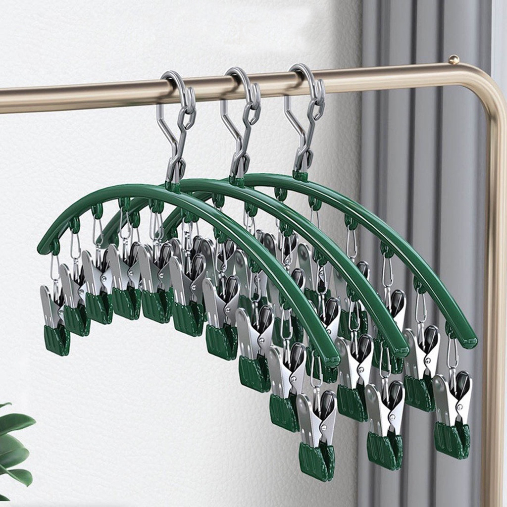 Móc Treo Đồ, Tất Vớ Có Khóa Chống Gió, Chống Trượt Với 10 Móc Kẹp