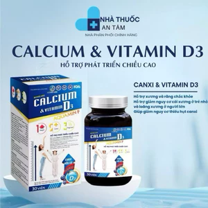 CHÍNH HÃNG] Viên uống tăng chiều cao CALCIUM & VITAMIN D3 Giúp phát triển chiều cao Từ Hộp 30 viên