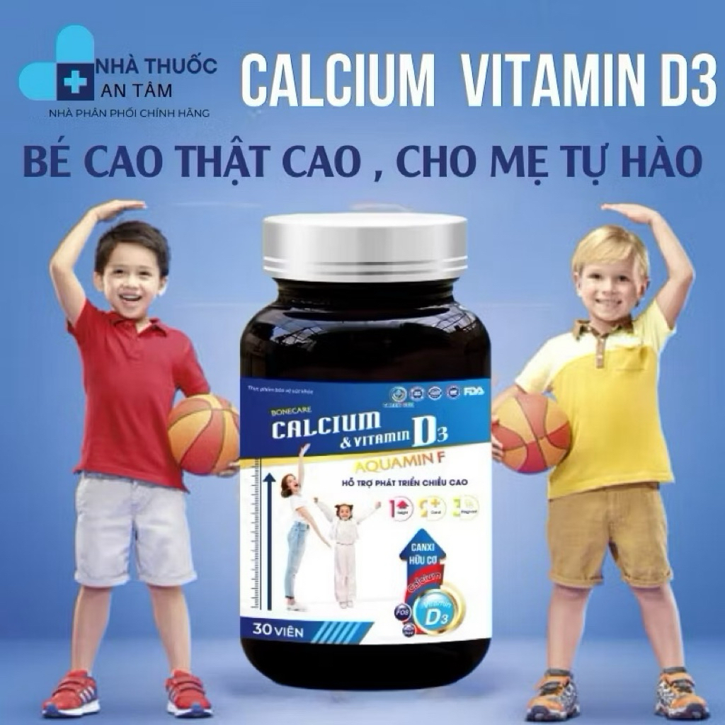 CHÍNH HÃNG] Viên uống tăng chiều cao CALCIUM & VITAMIN D3 Giúp phát triển chiều cao Từ  Hộp 30 viên