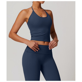 Áo tập gym nữ, tập yoga dáng yếm cột dây hở lưng sexy nâng ngực chất Poly co giãn mát mịn (Yem791)
