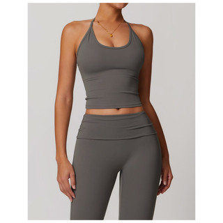 Áo tập gym nữ, tập yoga dáng yếm cột dây hở lưng sexy nâng ngực chất Poly co giãn mát mịn (Yem791)