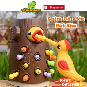 Đồ Chơi Chim Gõ Kiến Bắt Sâu Cho Bé BỐ KHỦNG LONG Đồ Chơi Montessori Phát Triển Cho Bé 2 Tuổi