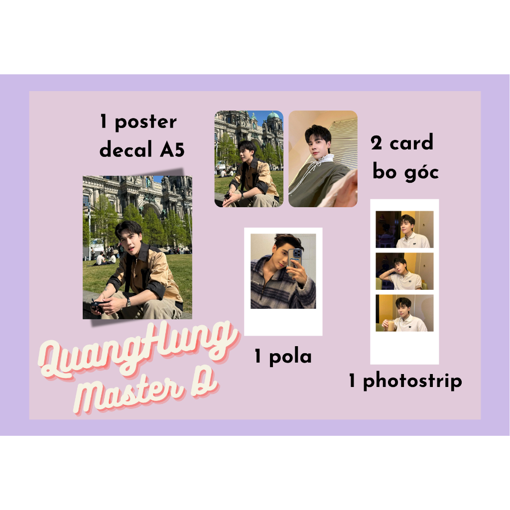 set card bo góc, pola, photostrip, poster ca sĩ Quang Hùng master D - Anh trai say Hi
