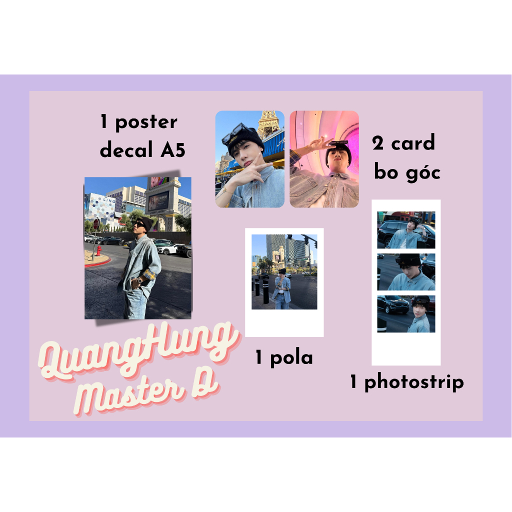 set card bo góc, pola, photostrip, poster ca sĩ Quang Hùng master D - Anh trai say Hi