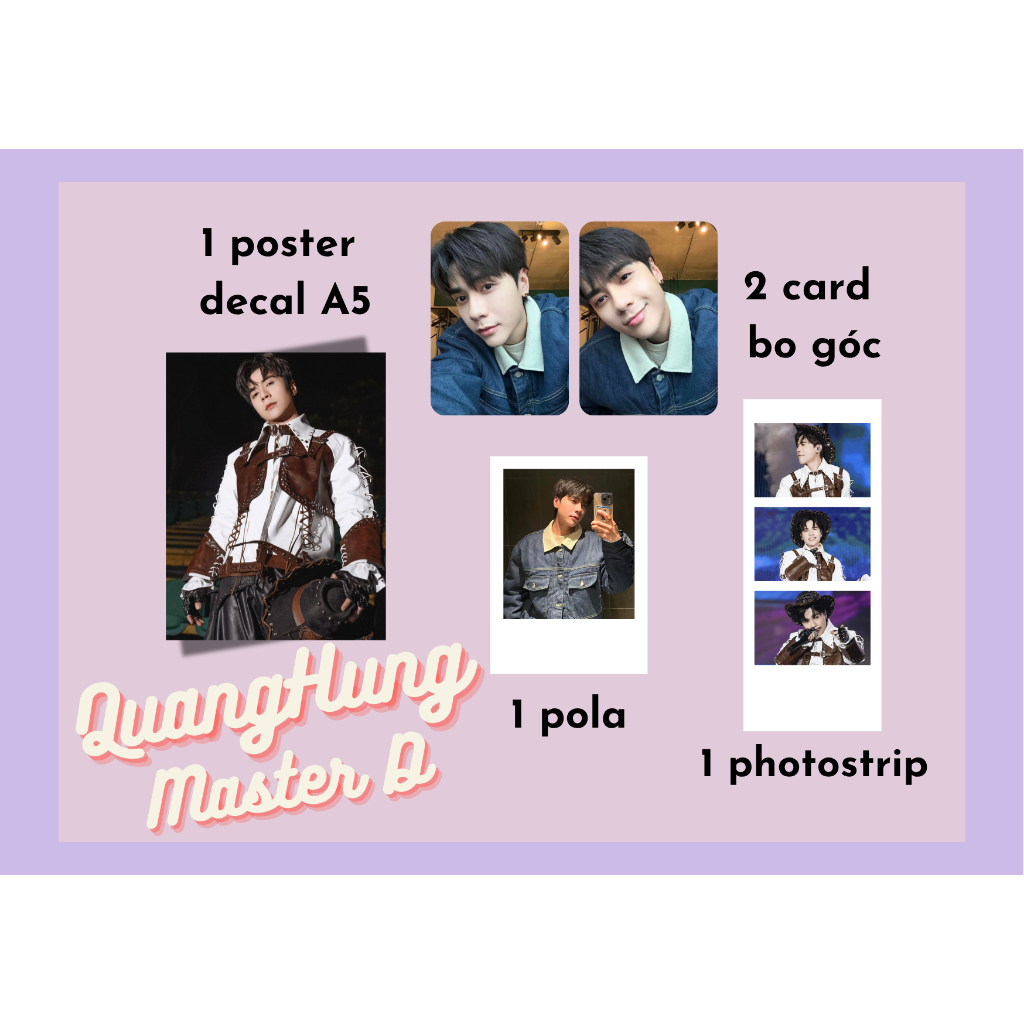 set card bo góc, pola, photostrip, poster ca sĩ Quang Hùng master D - Anh trai say Hi