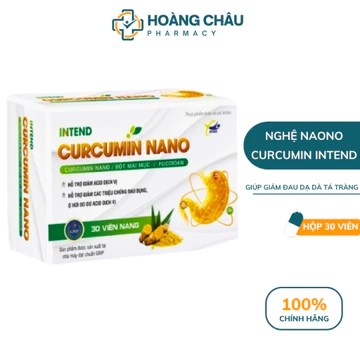 Viên Uống Dạ Dày Intend Curcumin Nano – Hỗ Trợ Giảm Acid Dịch Vị, Đau Bụng, Ợ Hơi | Hộp 30 Viên