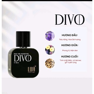 Nước hoa Nam chính hãng DIVO FOR MEN 30ML  nam tính, lịch lãm, cuốn hút - LUA PERFUME 30ML