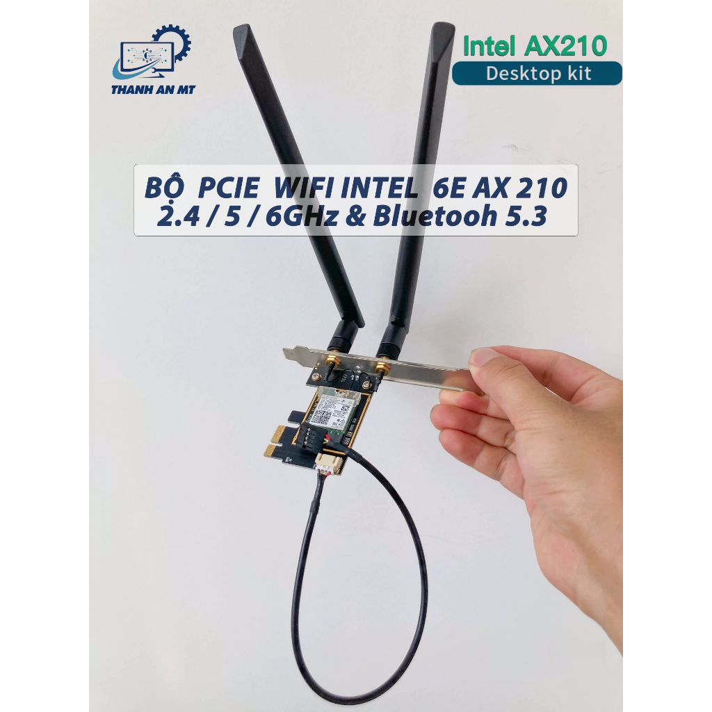 Bộ Card Wifi 6E Pcie INTEL AX 210 có 2.4/5/6GHz Bluetooh 5.3 tốc độ cao ...