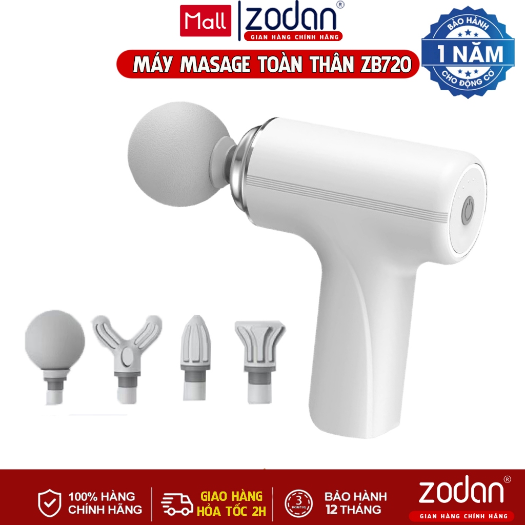 Máy mát xa cầm tay, máy massage ZODAN ZB360 toàn thân KÈM 4 ĐẦU ĐÁNH ...