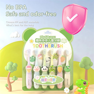 Set 6 Bàn Chải Đánh Răng Trẻ Em Hình Hoạt Hình Búp Bê 3d Dễ Thương Lông Mềm Chải Sạch Sâu Bàn Chải Đánh Răng Trẻ Em