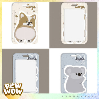Bao Đựng Thẻ Nhân Viên Kèm Dây Xoắn Nhựa ABS Phong Cách Nhân Vật Hoạt Hình Cún Dog Corgi Gấu Koala Dễ Thương Cute