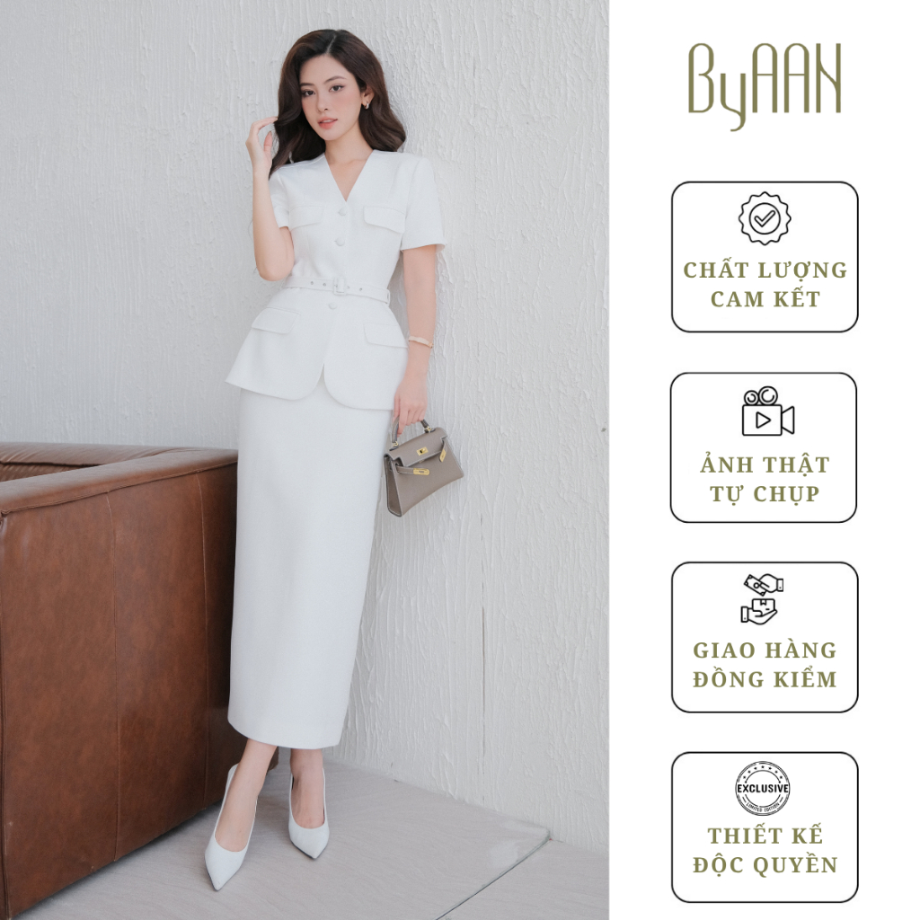 NHIỀU MÀU | Chân Váy Bút Chì Basic Thiết Kế Xẻ Sau Chất Chéo Ý Ít Nhăn, 2 Lớp Tôn Dáng – ByAAN A098
