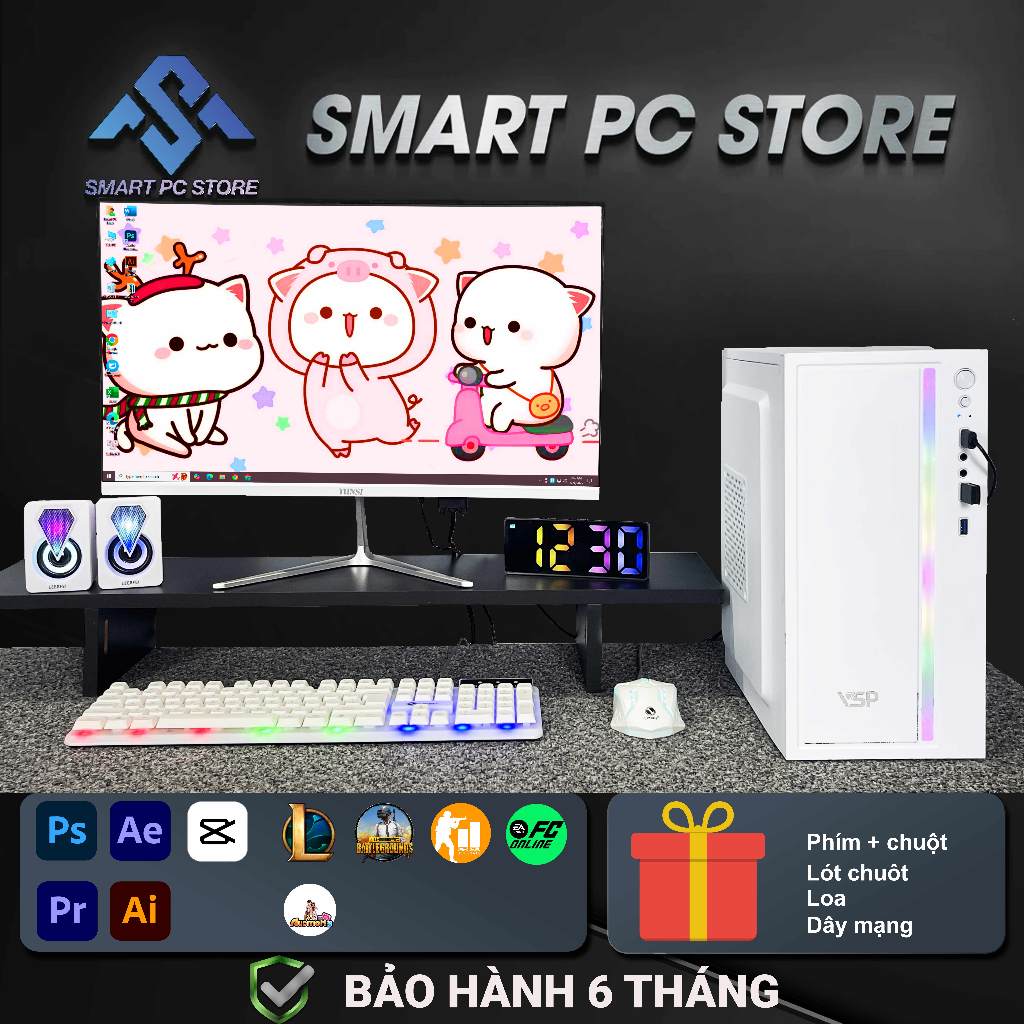 Bộ máy tính PC I5 Ram 8gb Full Trắng Làm Việc Đồ Họa, Học Tập, Chơi ...