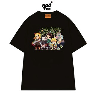 Áo Thun Anime Demon Slayer NGỐ TEE Các Nhân Vật Style Chibi Dễ Thương Chất Vải Cotton 75 Mềm Mịn