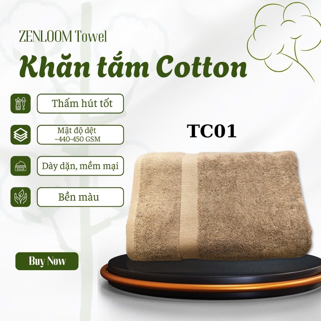 Khăn Tắm Cotton 70x140cm Cao Cấp – Mềm Mại, Thấm Hút Tốt – Dùng Cho Gia Đình, Spa, Khách Sạn