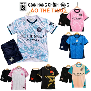 in tên số áo theo yêu cầu - Bộ quần áo bóng đá, đồ đánh banh Man... City -- hàng thun lạnh cao cấp -size từ 30-85kg