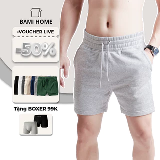 Quần short thể thao nam basic BAMIHOME chất vải nỉ chân cua khô thoáng, thoải mái QN08
