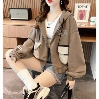 Áo khoác nỉ túi hộp CÓ TÚI TRONG, nón to rộng chống nắng tốt phong cách UNISEX