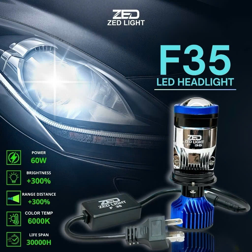 Đèn Pha Led Bi Cầu Mini F35 Zlight 55W - Chân H4 - Chính Hãng Zedlight ...