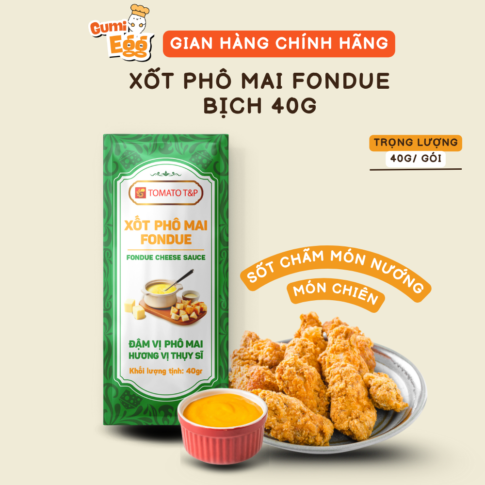 Sốt Phô Mai Fondue Tomato T&P Dùng Làm Sốt Chấm Hải Sản, Sốt Chấm Thịt Nướng, Gà Rán Sốt Phô Mai