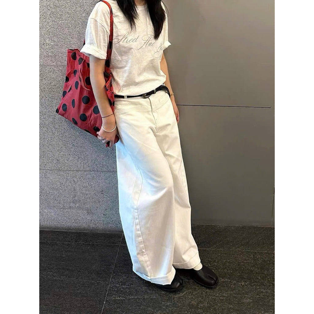 Quần ống cong kaki trắng Onni st