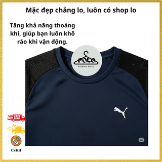Áo Thun Nam Phối Lưới Vai Màu Navy – Lưng Vai Lưới Mát –Mặc Gọn Người, Tôn Dáng Chuẩn