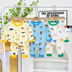 Đồ bộ thun lạnh dài tay 6 - 15kg cho bé trai, bé gái đều đẹp, vải mềm mát, co giãn tốt