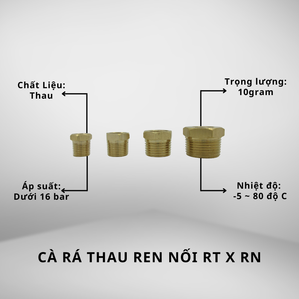 Cà rá thau nối ren trong x ren ngoài 9.6–27mm | Fitting đồng khí nén ...