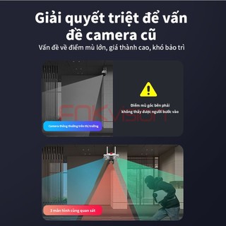 [Fnkvision] Camera YOOSEE Ngoài Trời 4 mắt (Xoay Được 3 Mắt) 3 Màn Hình Độ Phân Giải 18MP Tích Hợp 56 LED Nét OK
