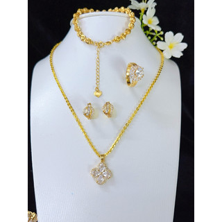 HÀNG MỚI VỀ – COMBO TRANG SỨC 3 MÓN (tặng  hoa tai ) Trang sức mạ vàng 18 ca hàng titan Trang sức cao cấp dành cho nữ