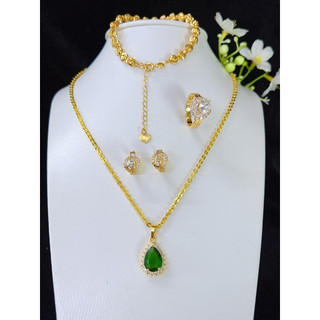 HÀNG MỚI VỀ – COMBO TRANG SỨC 3 MÓN (tặng  hoa tai ) Trang sức mạ vàng 18 ca hàng titan Trang sức cao cấp dành cho nữ