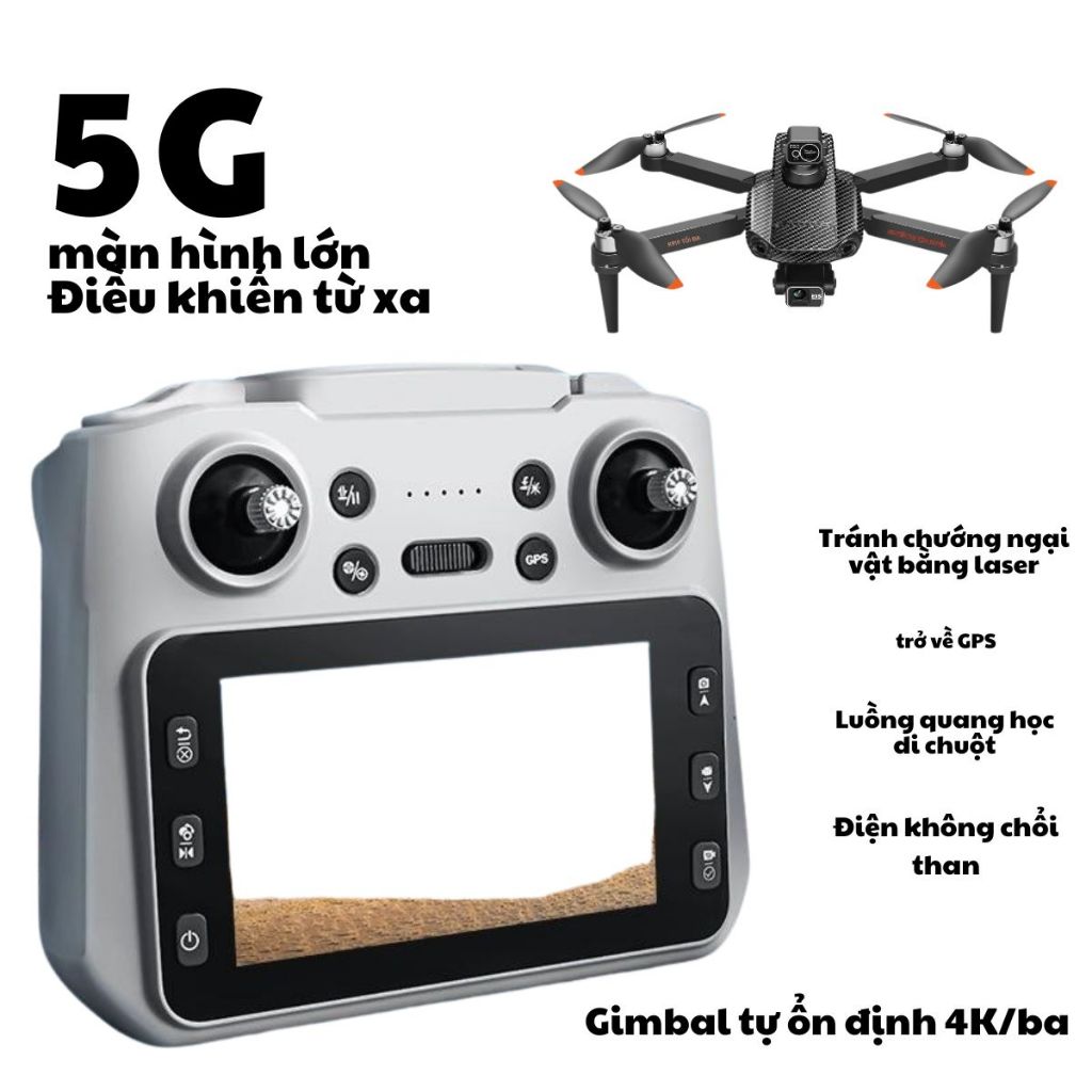 Máy bay điều khiển từ xa K919 Pro Max, Flycam mini Gimbal Chống Rung 3 trục 4K, Flaycam giá rẻ GPS