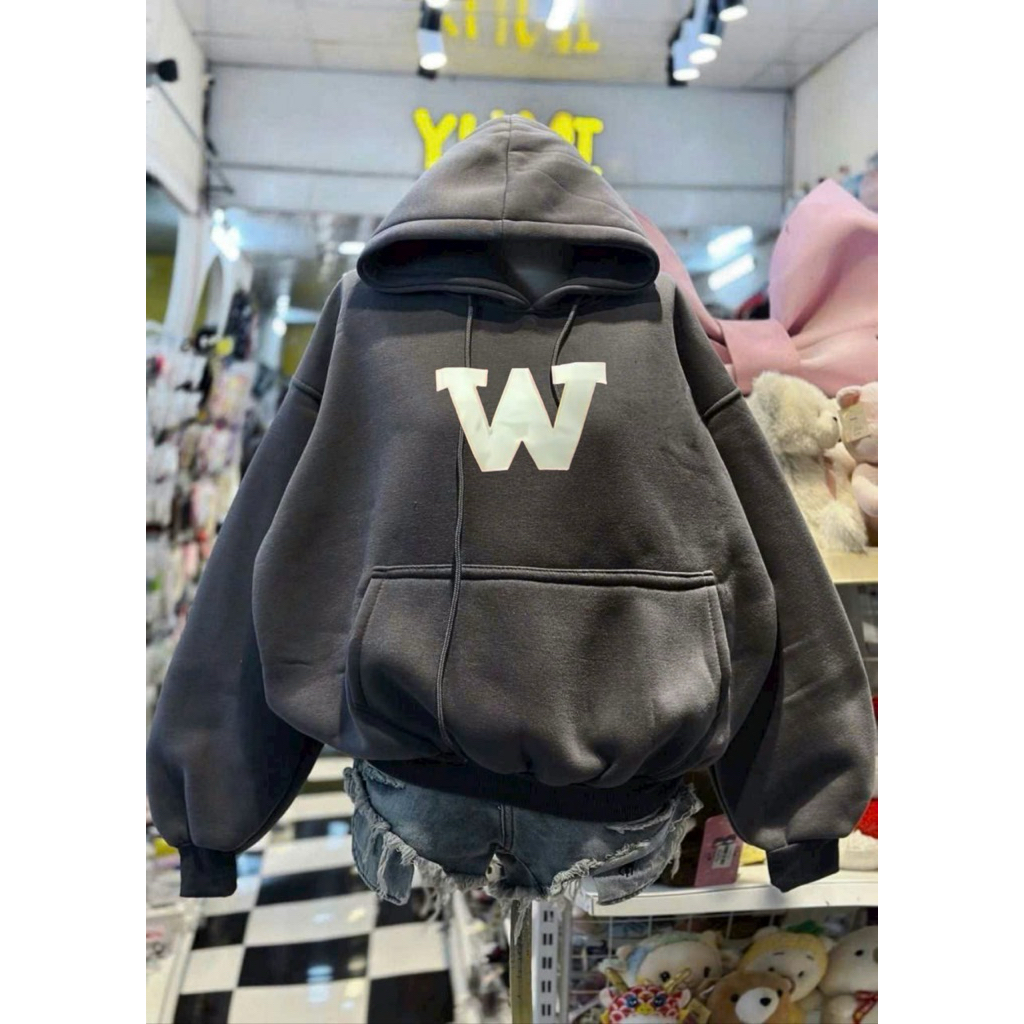 Hoodie W xám đậm